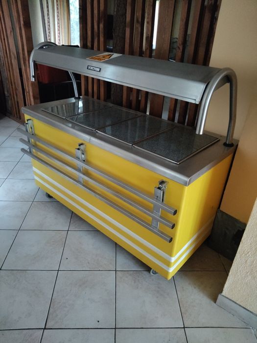 Топла витрина Бен мари на стойка с шкаф