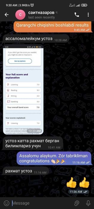 Online/offline individual ingliz tili(IELTS, Multilevel CEFR) kurslari