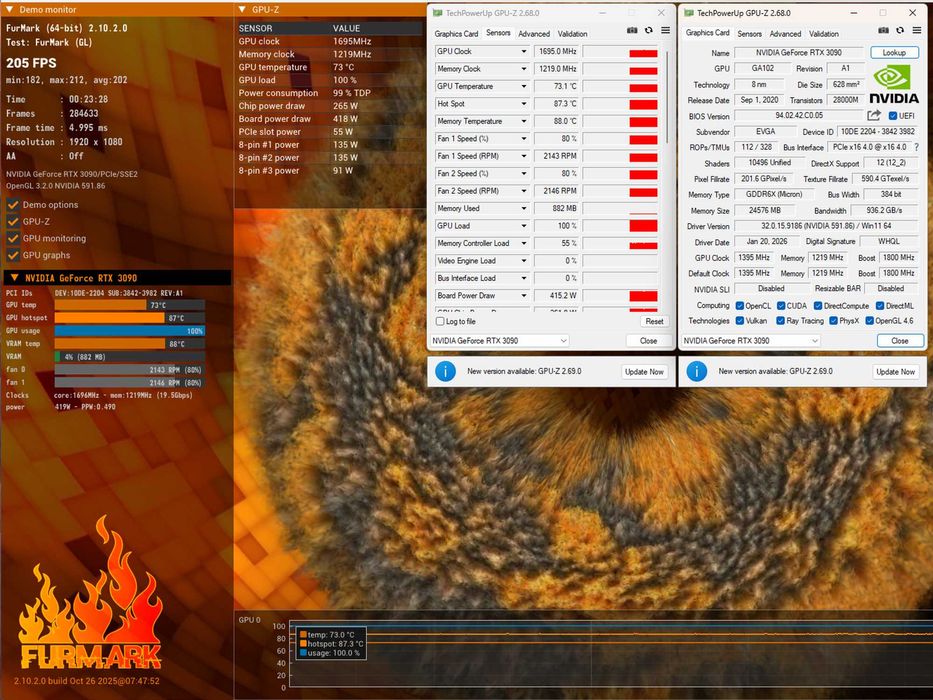 Placa Video RTX 3090 FTW3 Ultra 24GB GDDR6X  EVGA stare excelentă