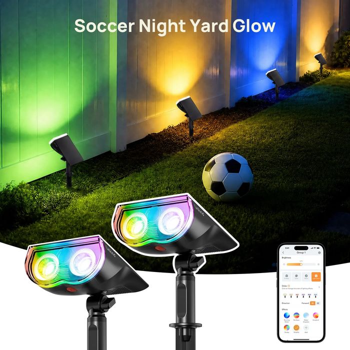 Set 4 lampi solare smart RGB Linkind