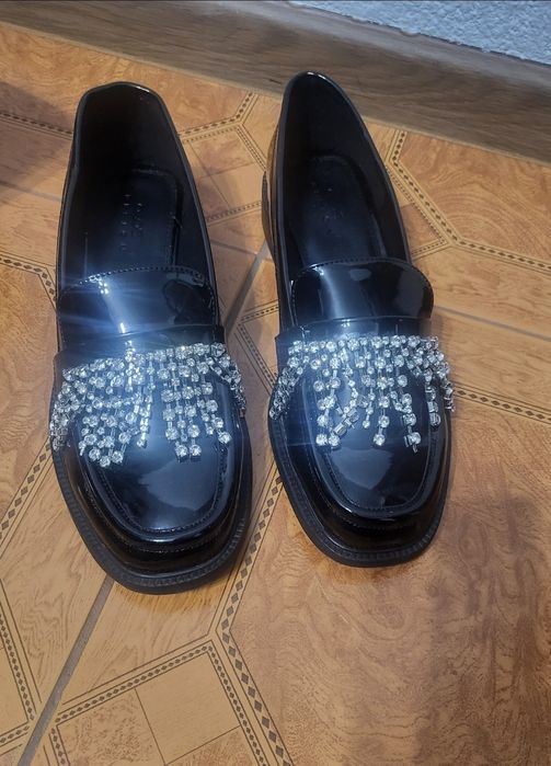 Черни лачени мокасини Asos