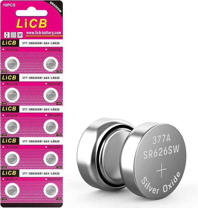 LiCB 60 baterii ceasuri SR626SW, AG4 V377, 1,5V