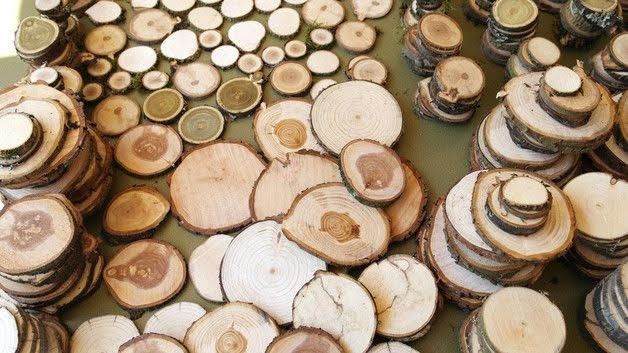 Mozaic din rondele din lemn uscat