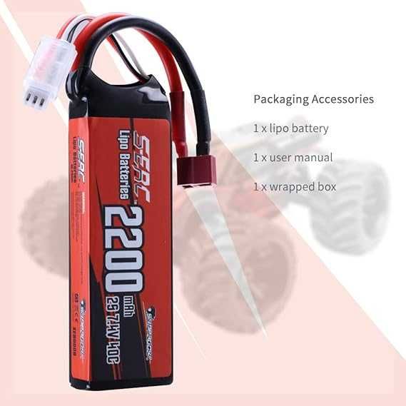 SUNPADOW 7.4V 2S Lipo батерия 40C 2200mAh  за RC превозни средства