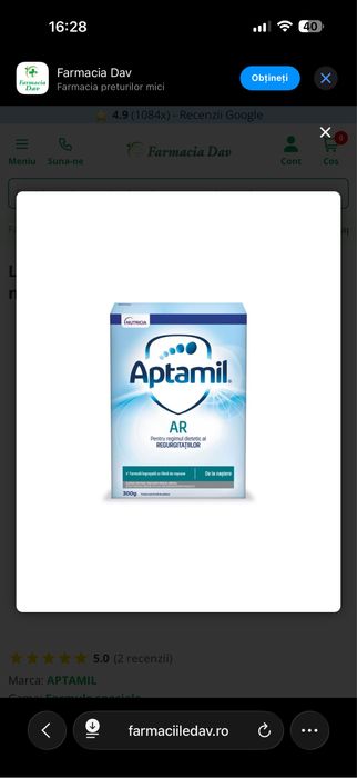 Lapte aptamil ar