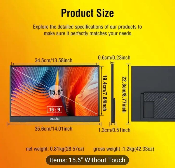 Display Ecran portabil 15.6 inch, Full HD, IPS, nou