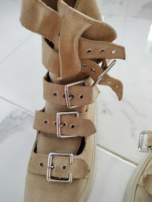 Botine cu platforma piele întoarsă