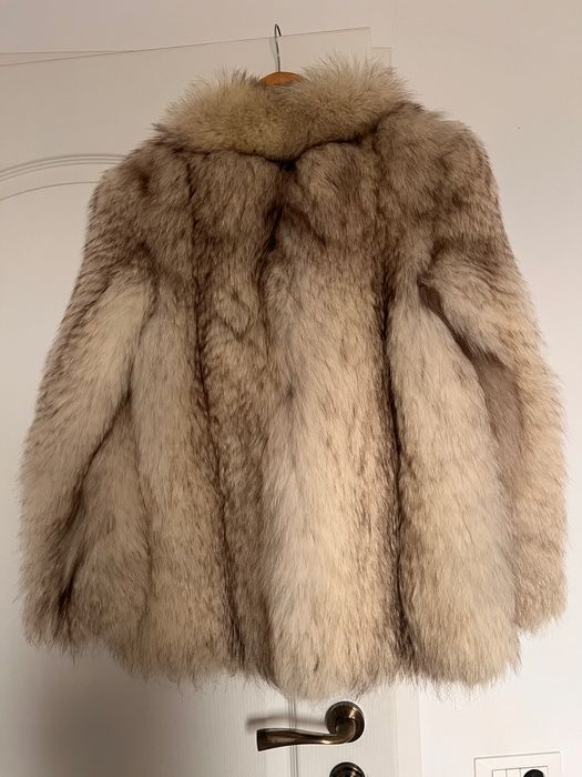 Haina din blana de vulpe naturala