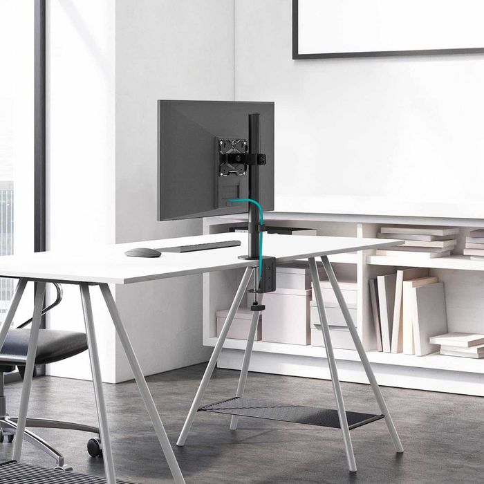 Универсална бюро стойка за монитор ONKRON D101E, 13"–34", 8 кг, черна