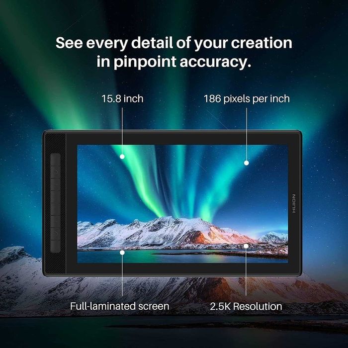 HUION Kamvas Pro 16 (2.5K QHD) + Mini KeyDial KD100