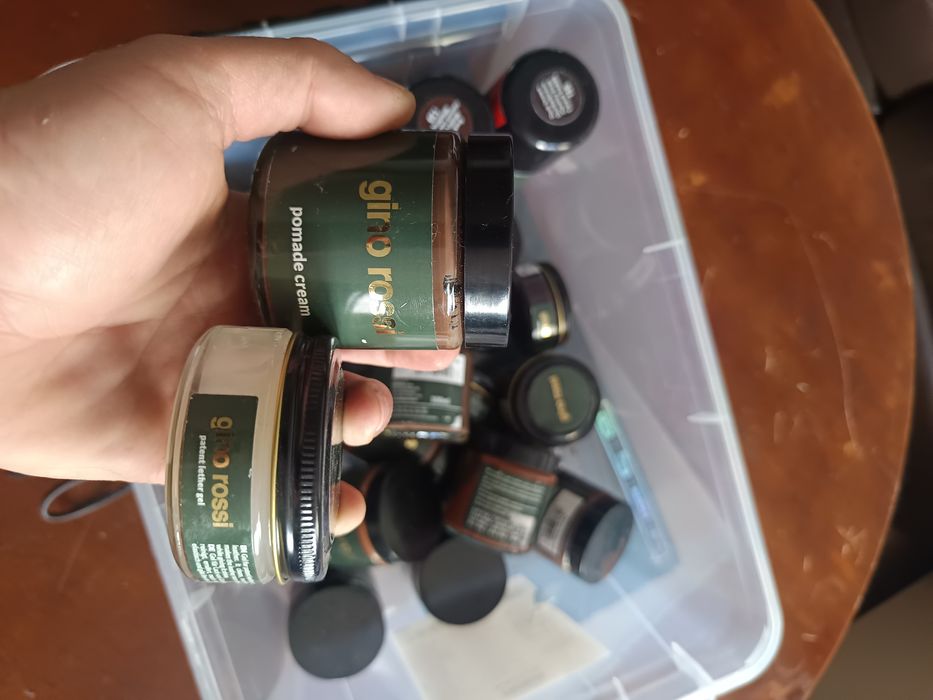 Lot Crema ghete pantofi piele maro spray