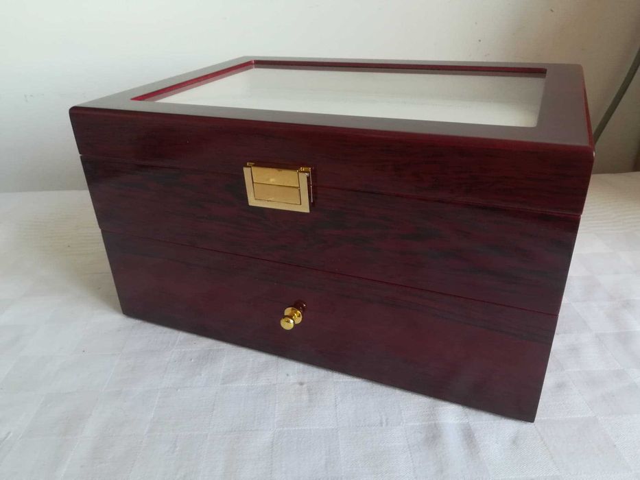 Cutie Caseta Depozitare Ceasuri Lemn pentru 6,10,12 și 20