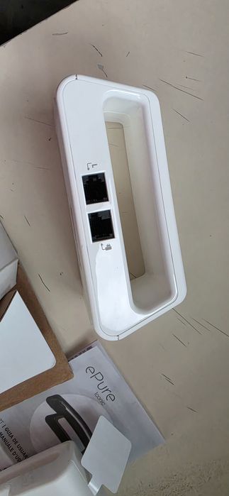 ЧИСТО НОВ Дизайнерски Безжичен Домашен Телефон Alcatel ePure Iconic – Бял