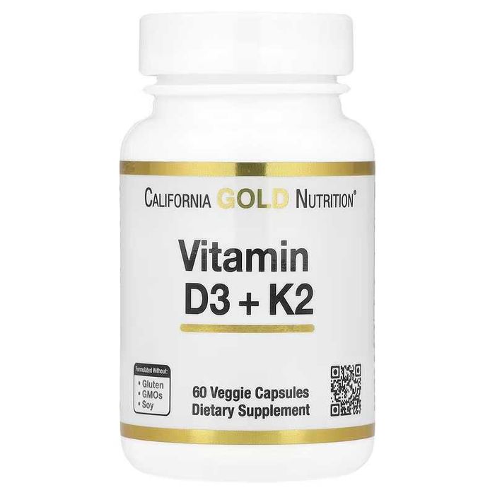 California Gold витамины D3 и K2 Д2 и К2 60 и 180 капсул