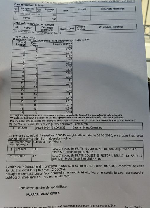 Teren Craiova 398 mp