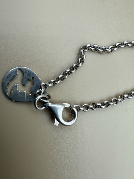 Lant din  argint si  pandantiv piatra albastra