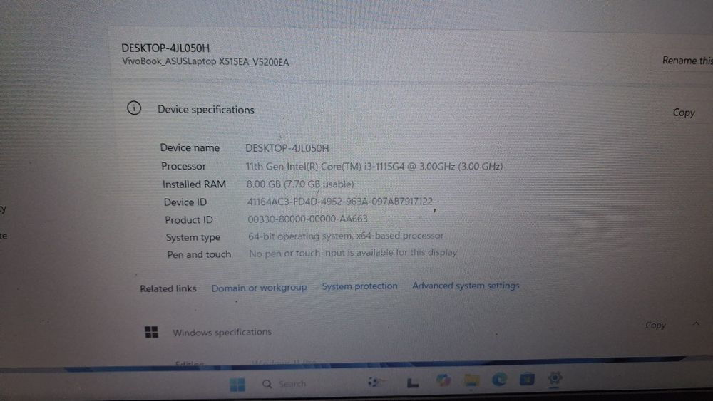 Laptop Asus i3 gen 11 8gb ram ssd m2 512 impecabil