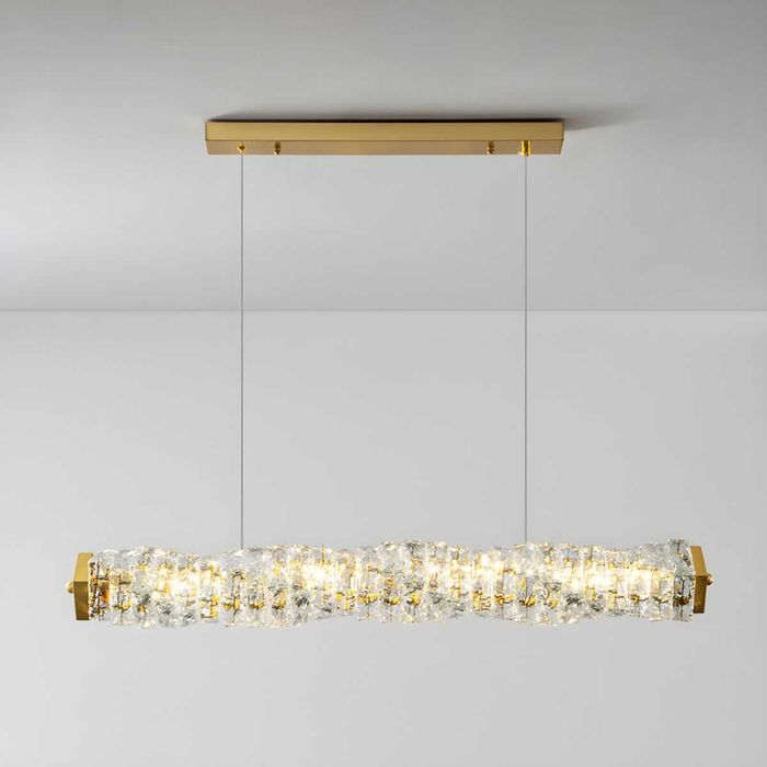 Модерна златна таванна лампа с кристално LED ЛЕД осветление за кухня
