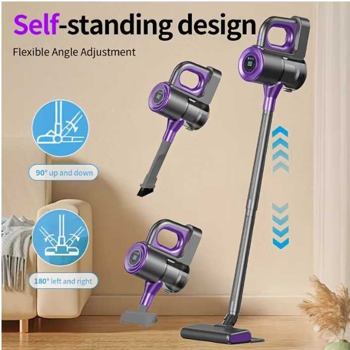 5-в-1 Безжична Ръчна Прахосмукачка – Мощна, Тиха и Ултралека