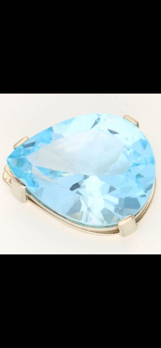 Pandantiv aur 14ct alb cu topaz