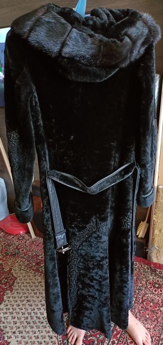 Шуба мутон с вставками