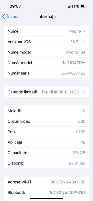 Vand iphone 16 e
