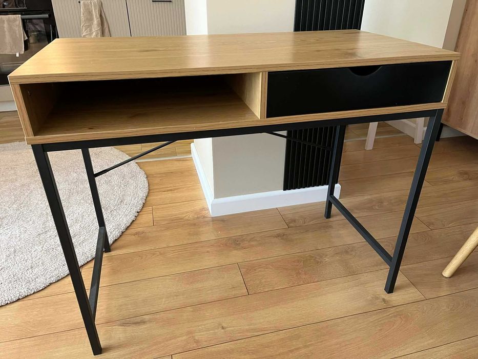 Бюро TRAPPEDAL 48х95, с чекмедже, топъл дъб/черно