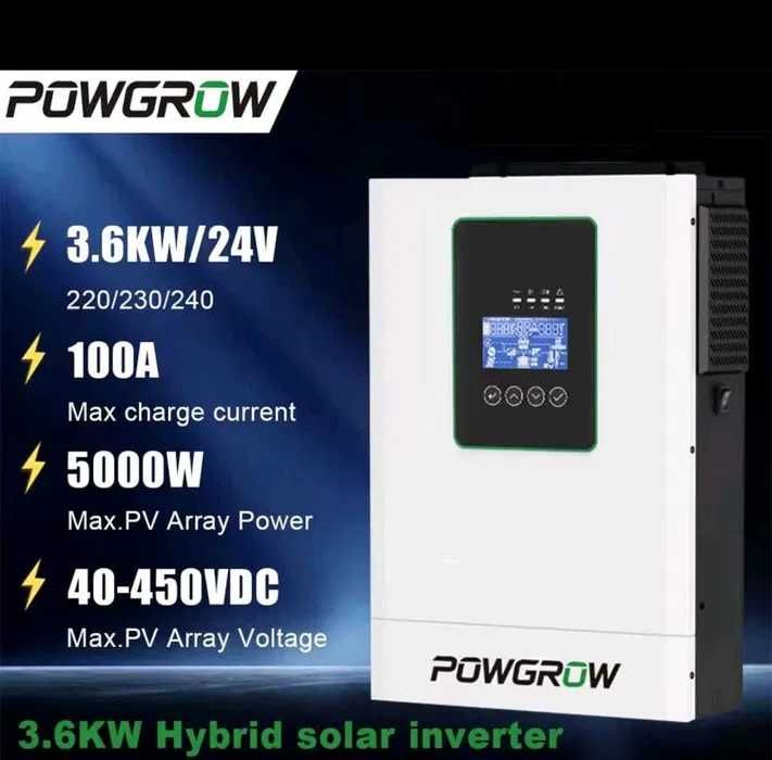 Invertor solar hibrid 3,6 KW. Model ISolar-SMS-3.6KW-Wifi-PO. Nou.