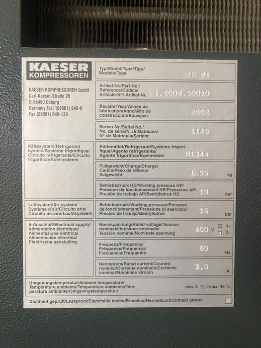 De vanzare uscator de aer profesional  marca kaeser