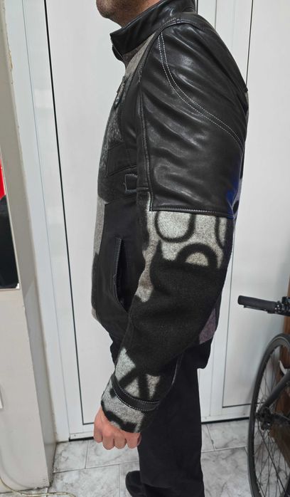 Кожено яке с вълна мъжко рязмер ХЛ