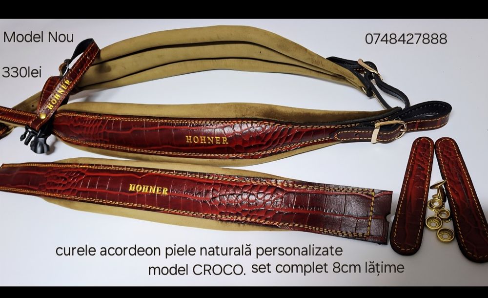 Curele acordeon piele naturală și catifea personalizate.. ..