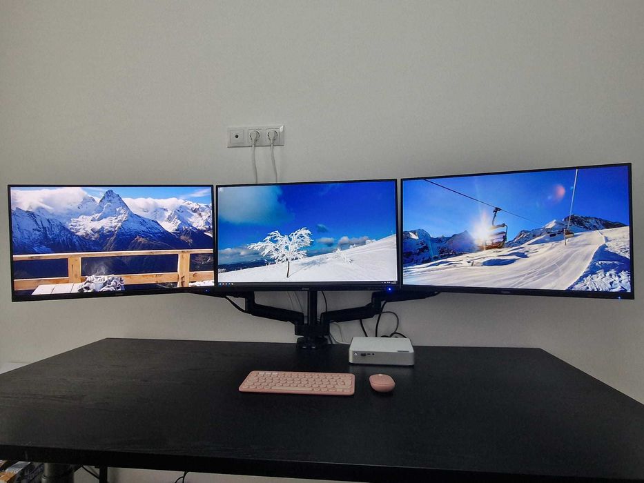 Birou munca/oficiu cu înălţime reglabilă IKEA IDASEN negru/gri închis, 160x80 cm