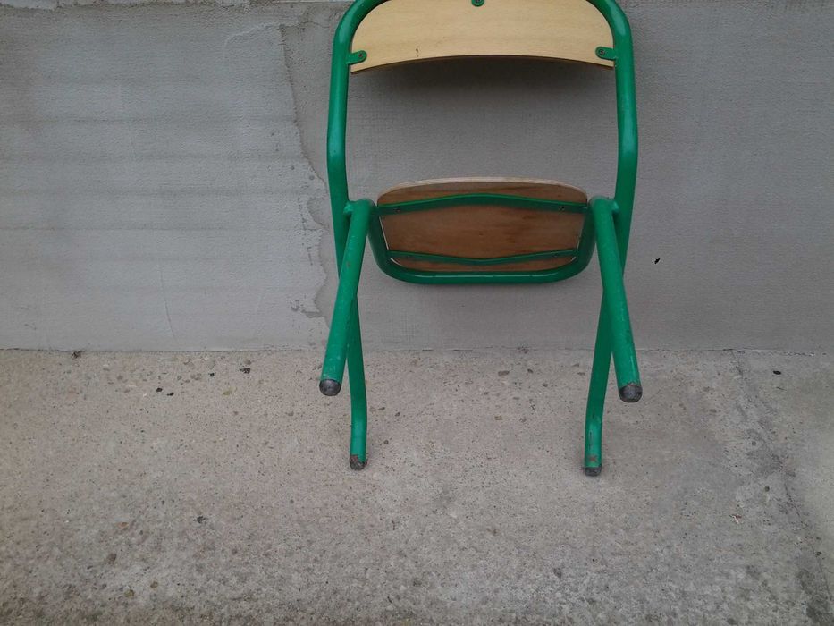 Scaun gradinita pentru copii, din lemn si metal, 29 cm***