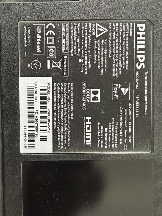 Televizor Philips 4K LED 108 cm (43”)