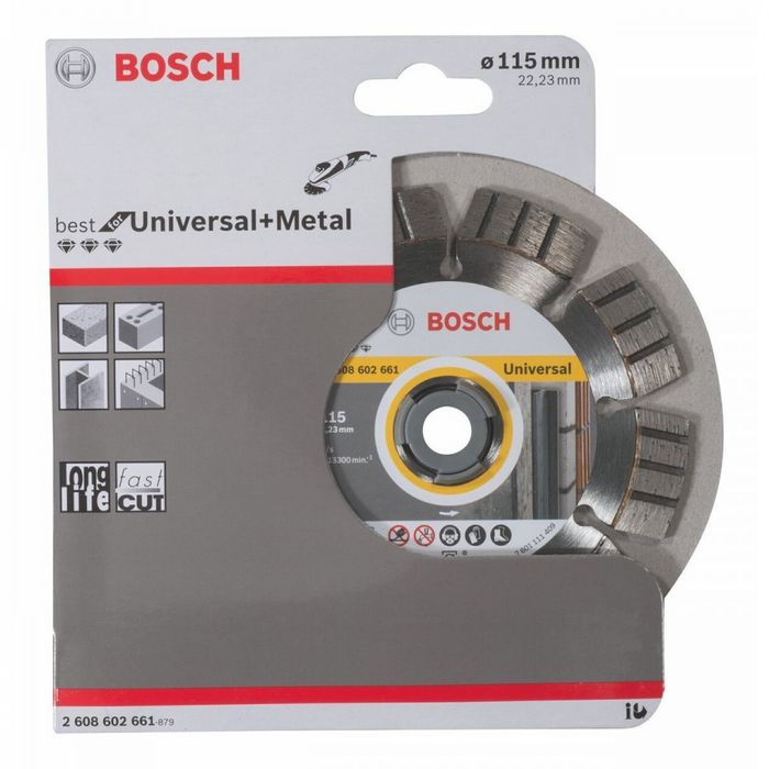 Disc diamantat universal Bosch, Best for Universal + Metal, 115 mm