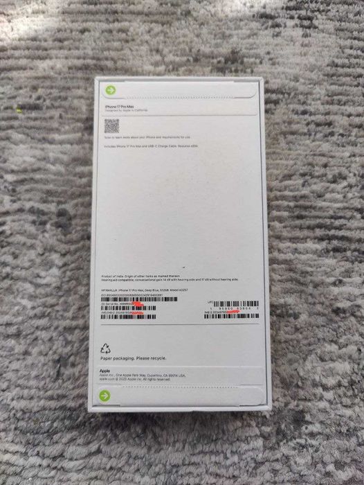 iPhone 17 Pro Max 512 Deep Blue eSim+eSim IMEIlar o'tgan US versiya