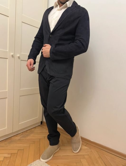 Sacou Barbati Massimo Dutti din piele naturala intoarsa Suede M 38
Sac