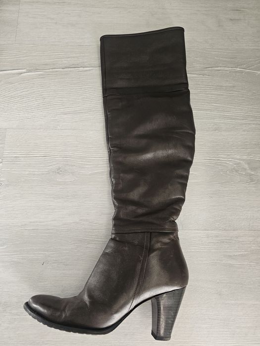 Кафяви високи кожени ботуши Gianni, 39
