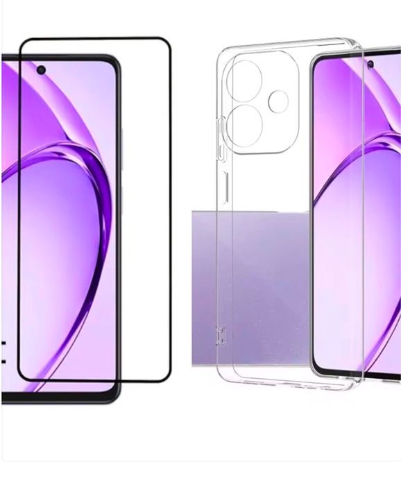 OPPO A40/A60/A80 - Husa Silicon Clar Shoc Protect + Folie Sticla