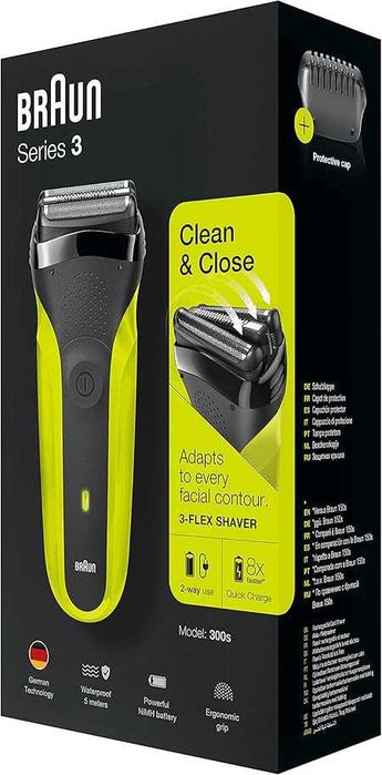 Ел. машинка за бръснене Braun Series 3 300S Clean & Close Водоустойчива