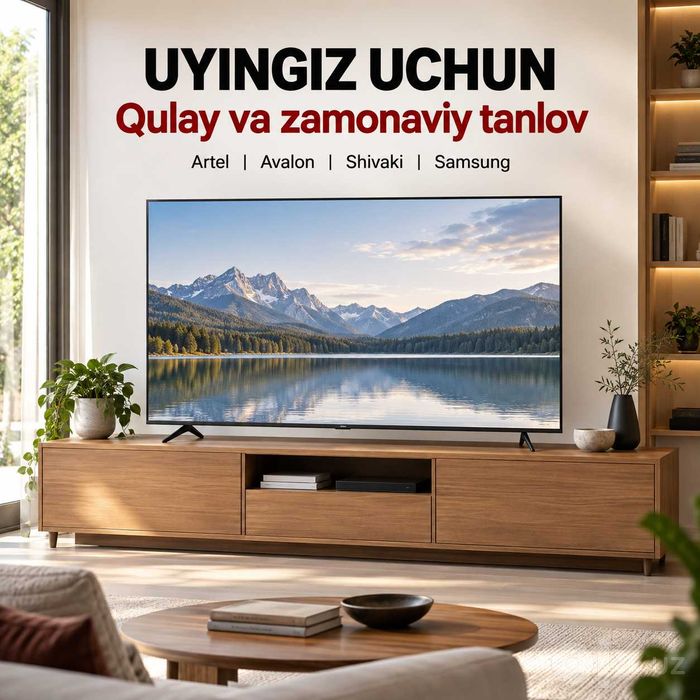 Televizorlar Artel, Avalon, Shivaki, Samsung — kafolatli