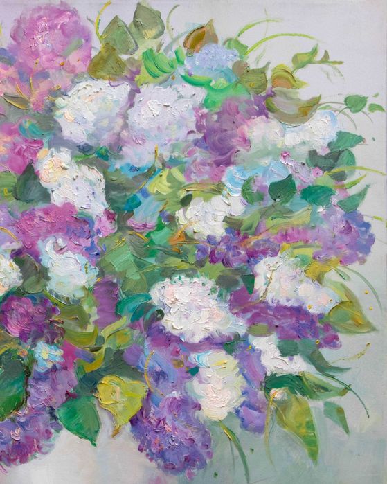 Картина "Сирень". Холст,масло 80х90 см.