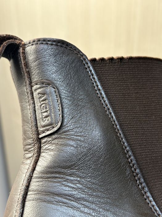 Aigle, premium, vintage, botine chelsea, maro închis