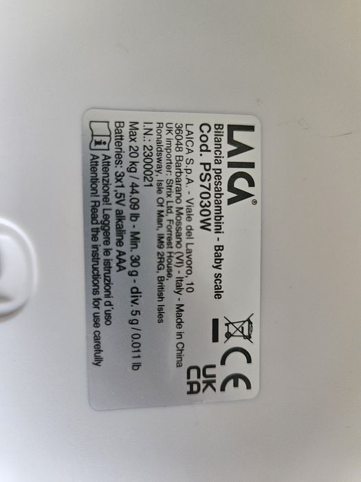 Cântar Electronic Smart Bebeluși Laica PS7030W (cu Bluetooth) – Ca Nou, la Cutie