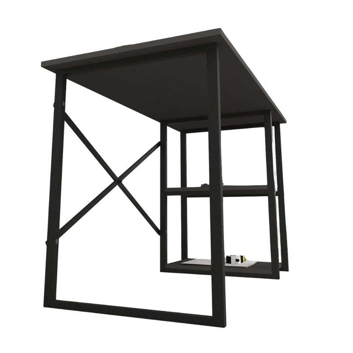 Birou metalic cu blat Antracit 120x60 si 2 polite