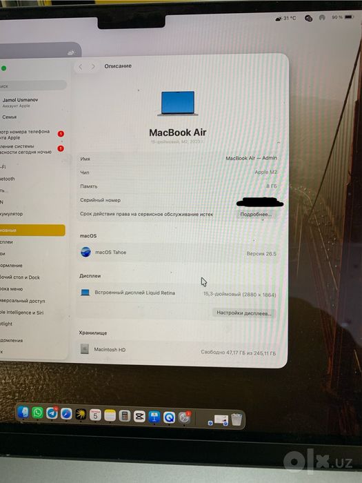 Macbook m2 15,3 93%