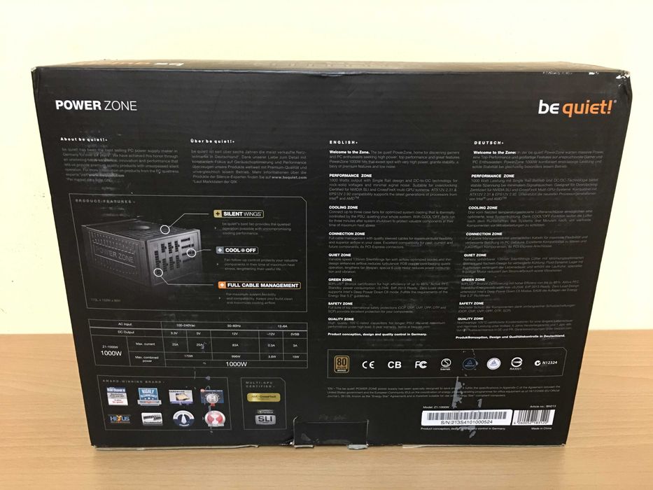 Be quiet! Power Zone 1000W захранване за компютър