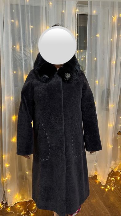 Мутон шуба, цвет баклажан