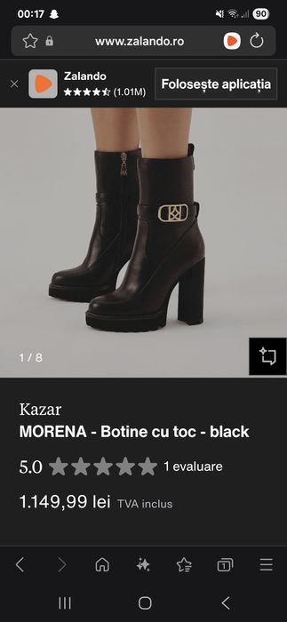 Botine Piele naturala cu toc