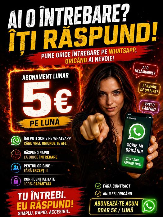 Antrenare franceza - Întrebări nelimitate pe WhatsApp - 5 €/lunǎ - abonament